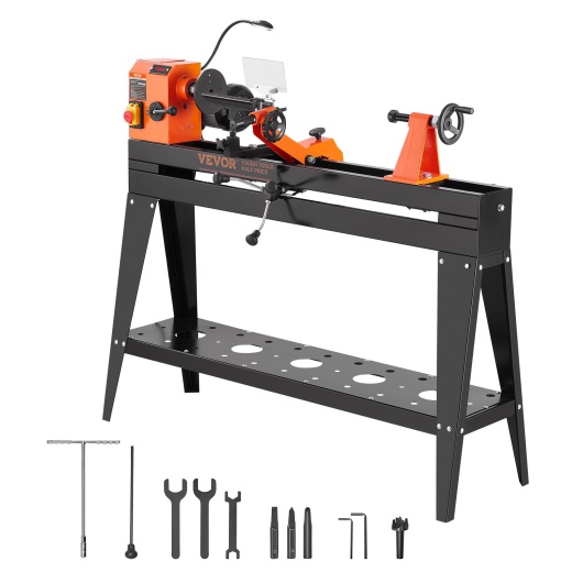 Vevor Wood Lathe with Copy Attachment - 13.78 in x 37.8 in, 1 HP 750W Woodworking Lathe