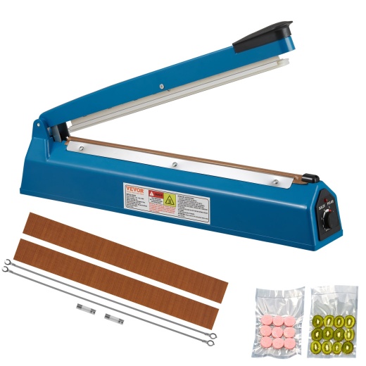 VEVOR Impulse Sealer 16 Inch, Manual Heat Seal Machine - Portable Poly Bag Sealing Machine