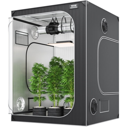 Vevor 5X5 Grow Tent, 60'' x 60'' x 80'' High Reflective 2000D Mylar Hydroponic Growing Tent