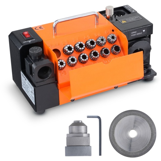 Vevor Mr-13A Drill Bits Sharpener 3-13mm Bits Grinder Sharpener & 11 Collets