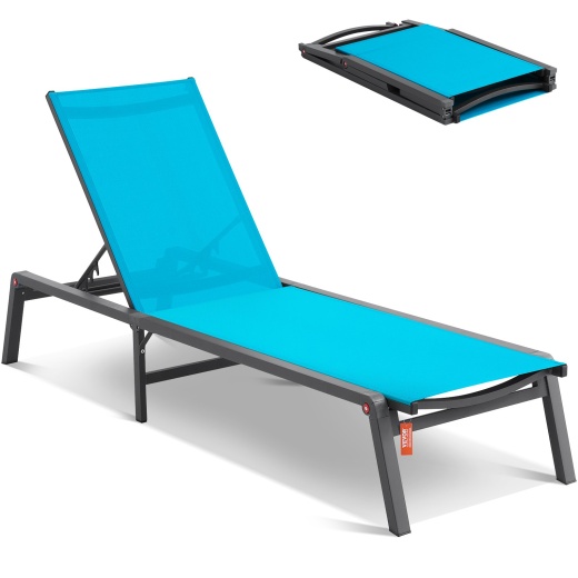 Vevor Chaise Lounge Chair Outdoor Patio Lounge Chair With Adjustable 5-Position