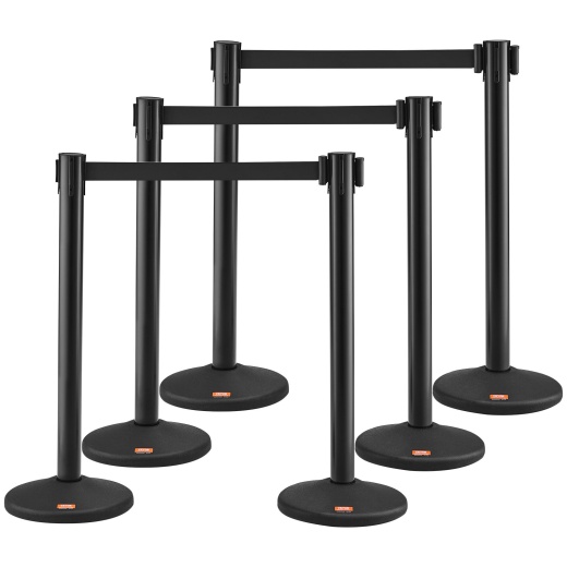 Vevor Crowd Control Stanchions, 6-Pack Crowd Control Barriers with Retractable Belts