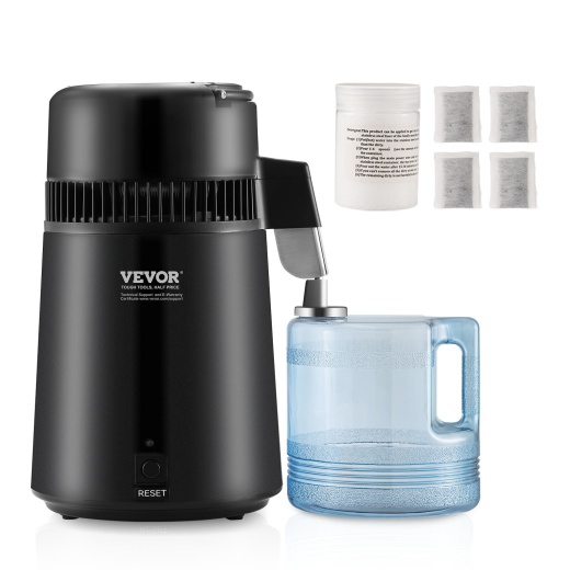 Vevor Water Distiller, 4L 1.05 Gallon Pure Water Purifier Filter
