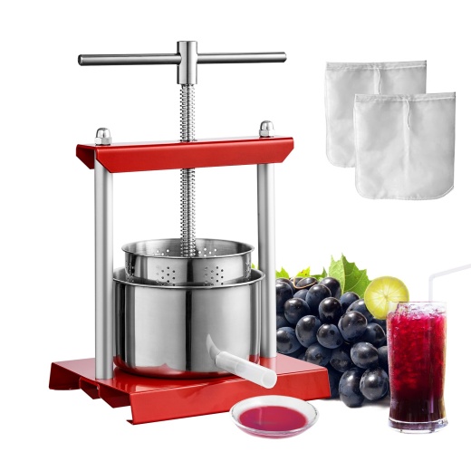 Vevor Fruit Wine Press, 0.8 Gallon/3L, 2 Stainless Steel Barrels