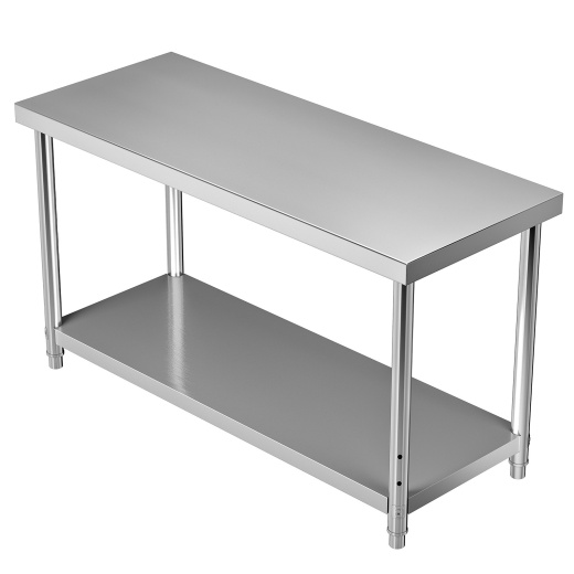 Vevor Stainless Steel Prep Table - 60 X 24 X 34 Inch Heavy Duty Metal Worktable