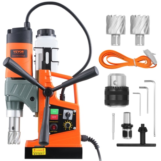 Vevor Magnetic Drill - 1450W 1.57" Boring Diameter, 12500N 800 RPM Portable Electric Mag Drill Press
