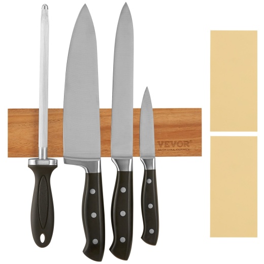 Vevor Magnetic Knife Holder with Enhanced Strong Magnet, 10" No Drilling Knife Strips Organizer for Wall