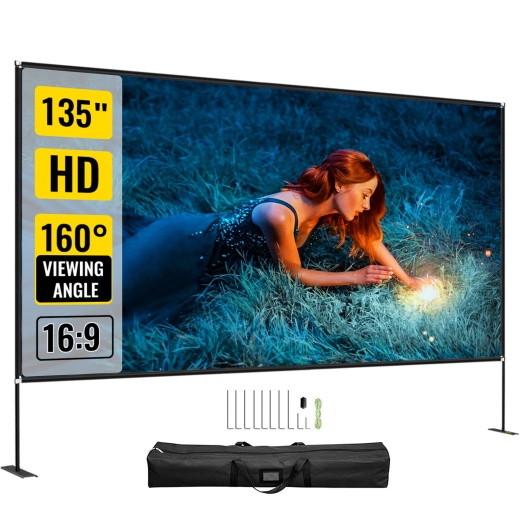 Vevor Movie Screen With Stand 135-Inch Portable Projector Screen