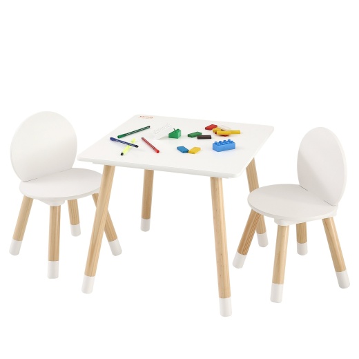 Vevor Kids Table And 2 Chairs Set - Toddler Table And Chair Set For Art, Craft, Reading, Learning, And More