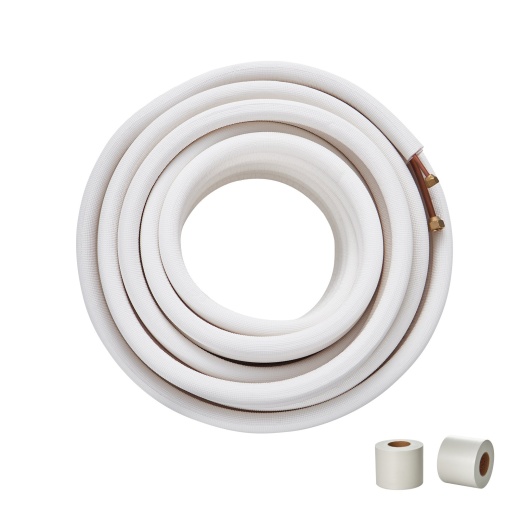 Vevor 50Ft Mini Split Line Set - Copper Pipes Tubing with Triple-Layer Insulation