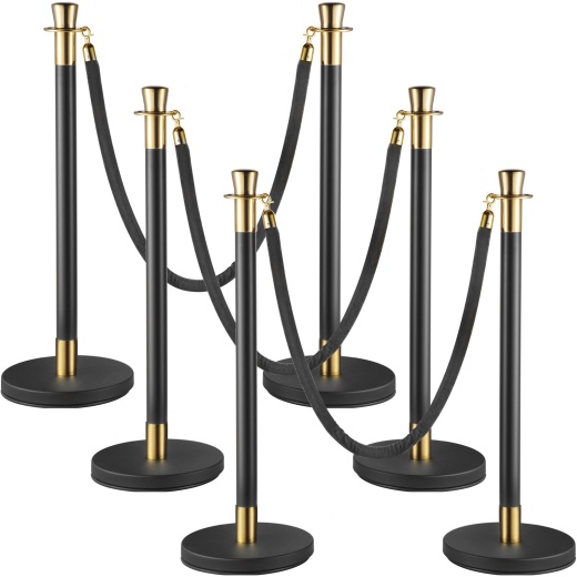 Vevor Crowd Control Stanchion Set - 6 Pieces with Velvet Rope