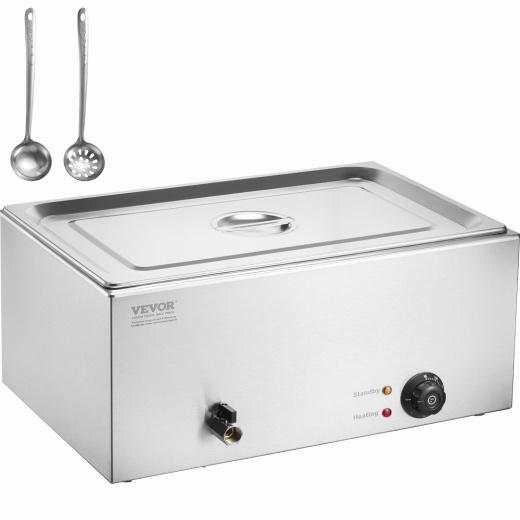 Vevor Commercial Electric Food Warmer Countertop Buffet 1*19Qt Pan Bain Marie
