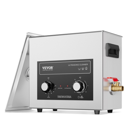 Vevor 6L Ultrasonic Cleaner With Heater Timer & Basket, Professional Digital Sonic Cavitation Machine, 180W Cleaning Machine For Watch Instruments, Glasses, Coin, Metal Parts, Tool