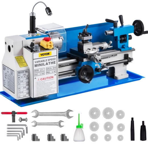 Vevor Metal Lathe 7"X12" - Precision Bench Top Mini Metal Lathe 550W