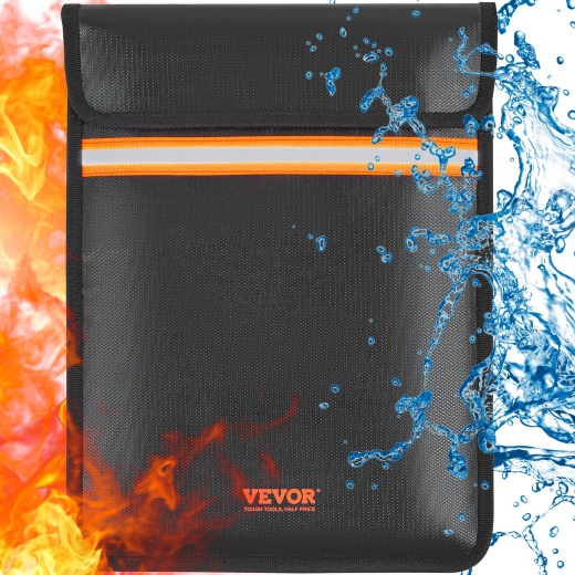 Vevor Fireproof Document Bag - 15x11 Inch Fireproof Money Bag 2000°F