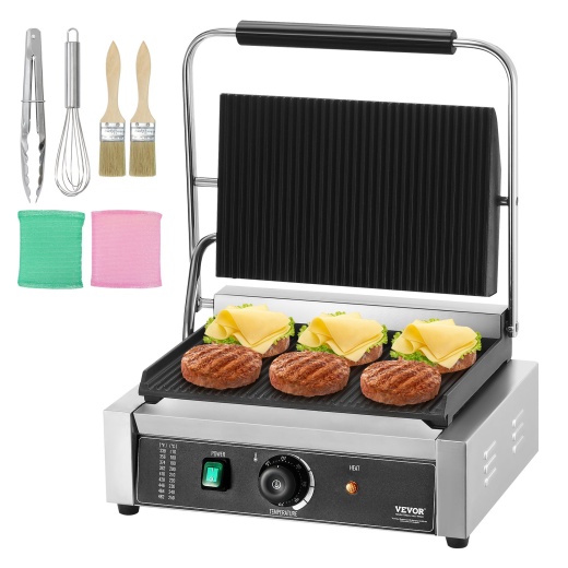 Vevor Commercial Panini Press Grill - Electric Sandwich Maker