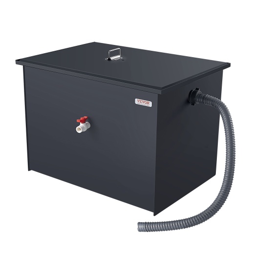 Vevor 50Lbs Commercial Grease Interceptor Trap Carbon Steel Waste Water Filter
