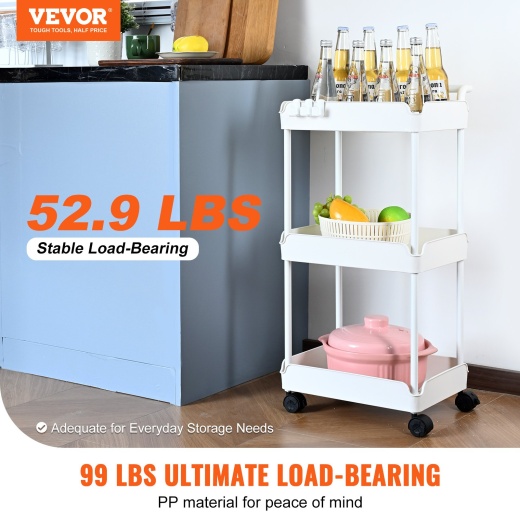 Vevor 3-Tier Rolling Utility Cart