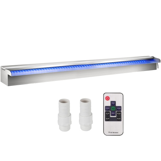 Vevor Pool Fountain - Stainless Steel Waterfall with LED Lights
