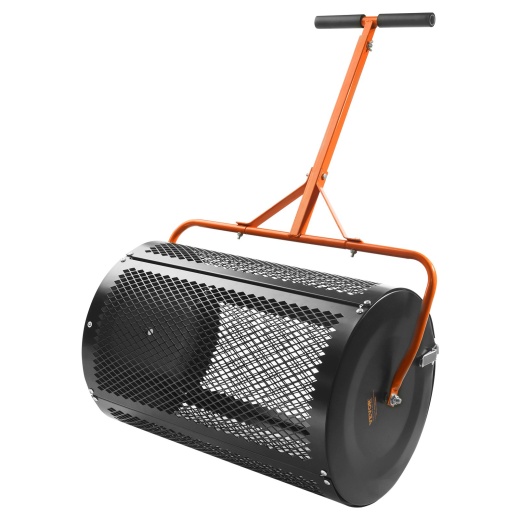 Vevor 24" Compost Spreader Peat Moss Spreader Roller Lawn Spreader Black