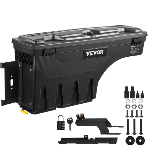 Vevor Truck Bed Storage Box - Lockable Swing Case With Password Padlock