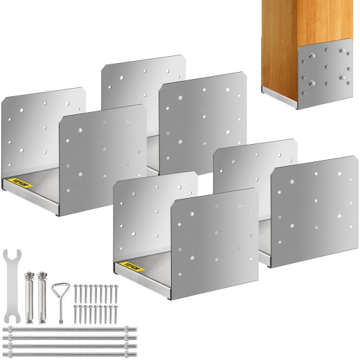 Vevor Standoff Post Base 8 X 8" - Premium Stainless Steel Adjustable Post Base