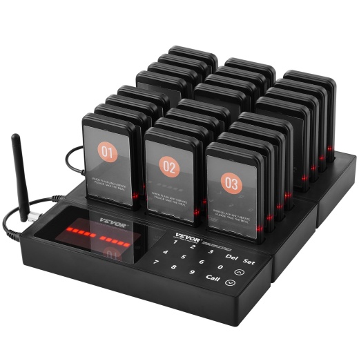 Vevor Restaurant Pager System - Wireless 400m Long Range Lineup Waiting Queue Signal