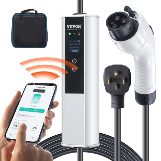 Vevor Level 2 Portable Ev Charger - 40A 240V Electric Vehicle Charger with 25 Ft Charging Cable NEMA 14-50P Plug