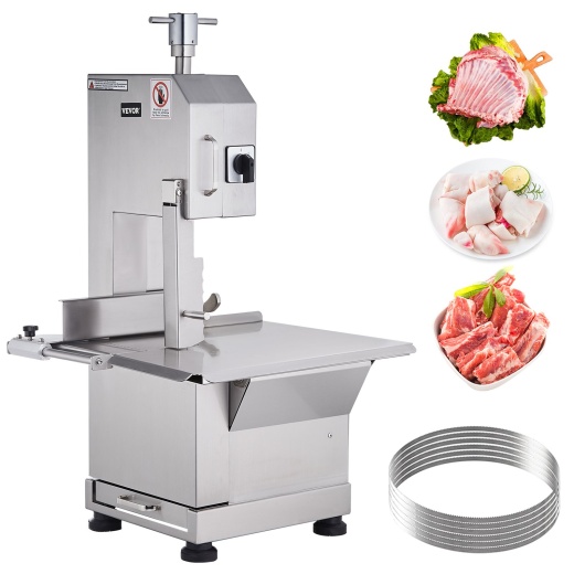 Vevor Commercial Electric Meat Bandsaw - 2200W Stainless Steel Countertop Bone Sawing Machine