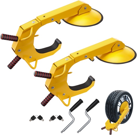 Vevor Wheel Lock Clamp - Heavy-Duty Anti Theft Tire Lock for RV Trailers, Cars, Trucks, SUVs