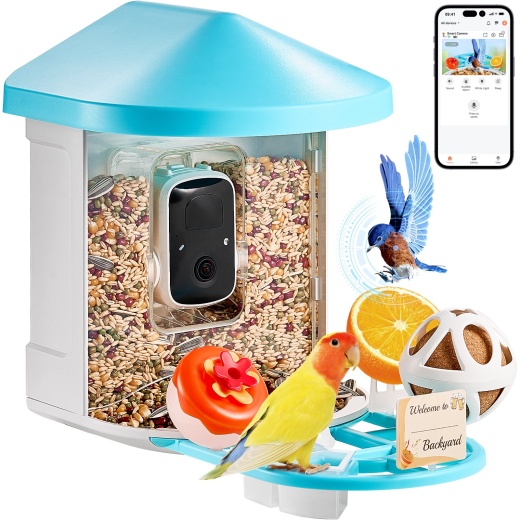 Vevor Smart Bird Feeder With Camera 2K Hd Ai Identify Bird Species Auto Capture