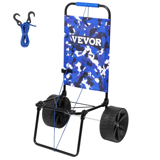 VEVOR Beach Dolly with Big Wheels for Sand - 15.4" x 15.7" Cargo Deck, 10" PE Solid Wheels, 69LBS Loading Capacity Folding Sand Cart