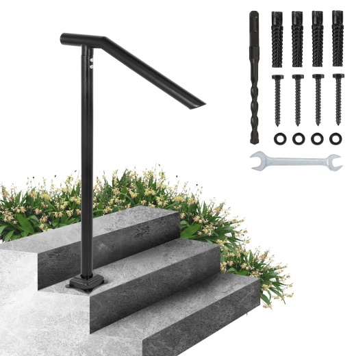 Vevor 3Ft Step Railing - Sturdy Iron Handrail for Enhanced Safety and Style