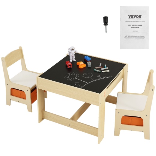 Vevor Kids Table And Chair Set - Wooden Activity Table For Toddlers