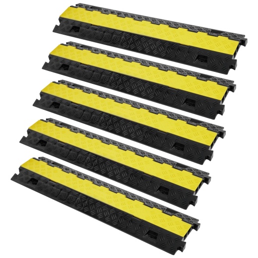 Vevor 5Pcs Cable Protector Ramp 2Channel 22000Lbs Load TPU Wire Cable Cover Ramp