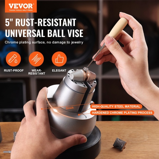 Vevor Ball Vise, 5" Engraving Setting Tool, 360° Rotation Engraving Block Vise