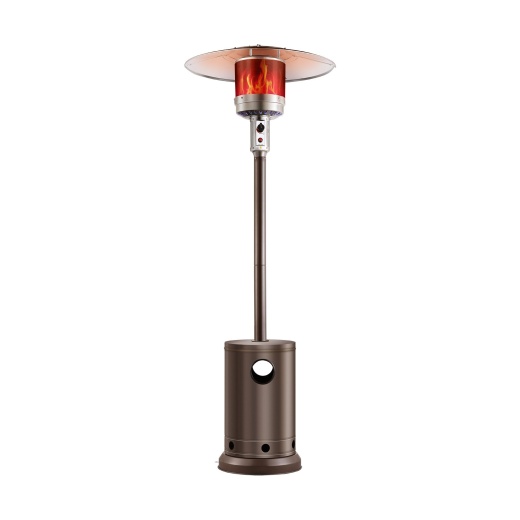 Vevor Propane Patio Heater 50000Btu Tall Hammered W/Round Table Outdoor Bronze