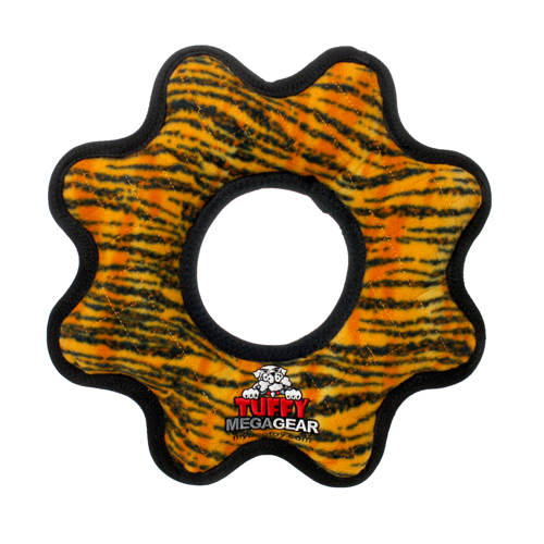 Tuffy Mega Gear Ring Tiger Interactive Dog Toy