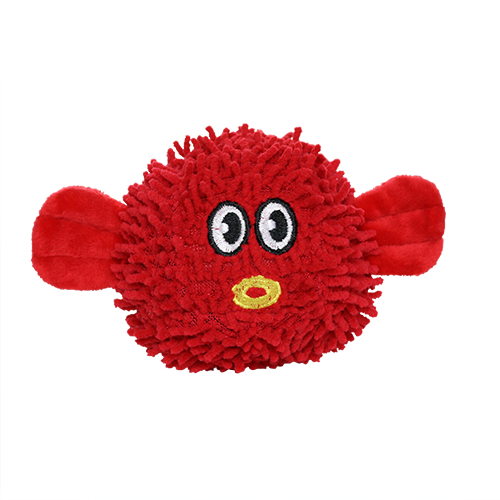 Mighty Jr Microfiber Ball Blowfish - Soft, Durable, and Squeaky Plush Toy for Dogs