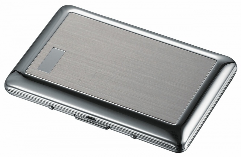 Visol Arian Brushed Silver Tone Cigarette Case