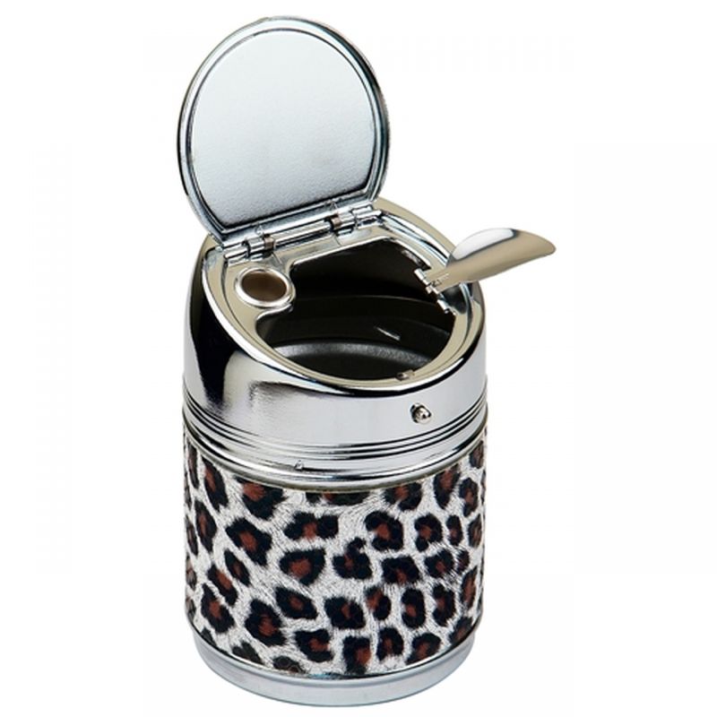 Cylinder Animal Print Stainless Steel Cigarette Ashtray