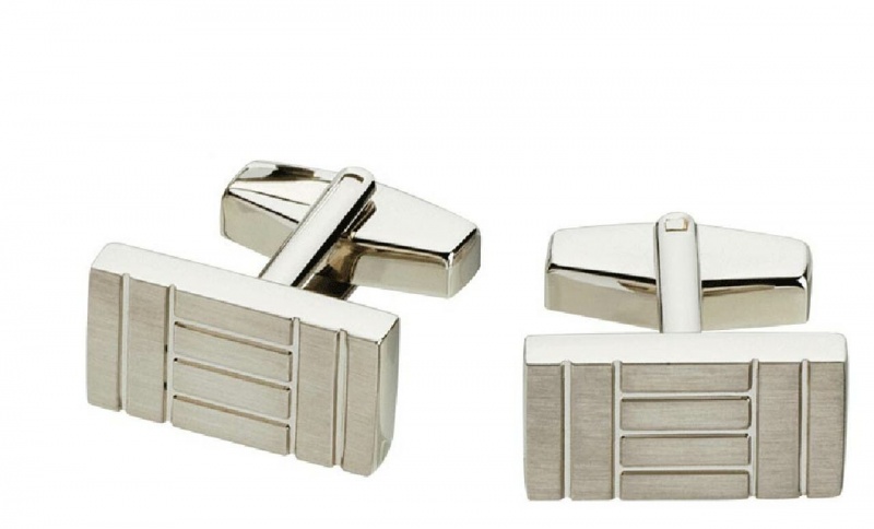 Visol Dominos Stainless Steel Block Design Cufflinks