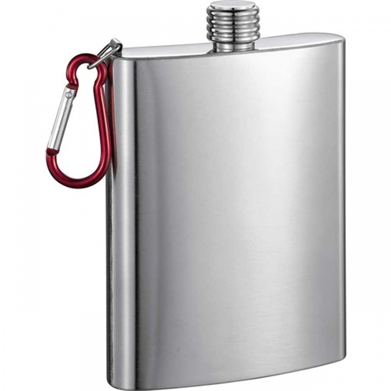 Carabiner 8 Oz Stainless Steel Flask For Golf Bag