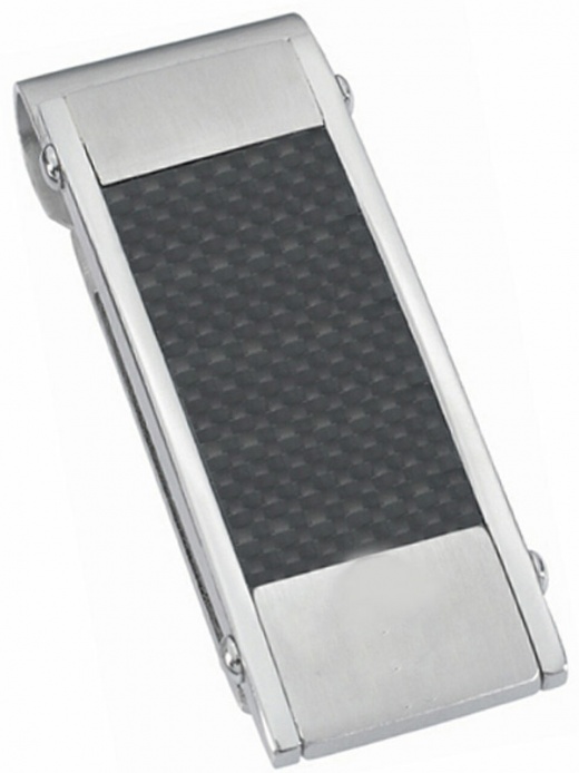 Visol Orion Carbon Fiber Stainless Steel Engravable Money Clip