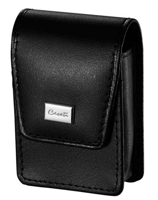 Caseti Espresso Smooth Black Leather Lighter Case