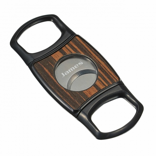 Visol Silvis Wood Plate Dual Blade Cigar Cutter