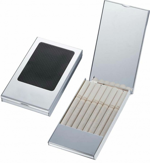 Visol Devlin Carbon Fiber Silver Plated Cigarette Case