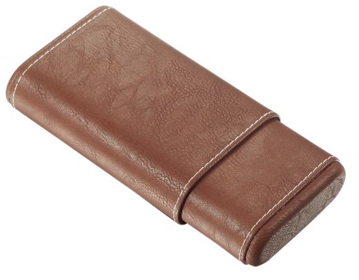 Visol Finn Brown Cigar Case With White Stitching