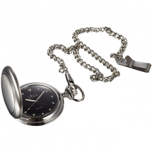 Visol Lux Brushed Stainless Steel Pocket Watch