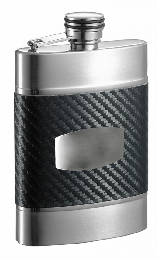 Visol Buckingham Carbon Fiber Patterned Leatherette Liquor Flask